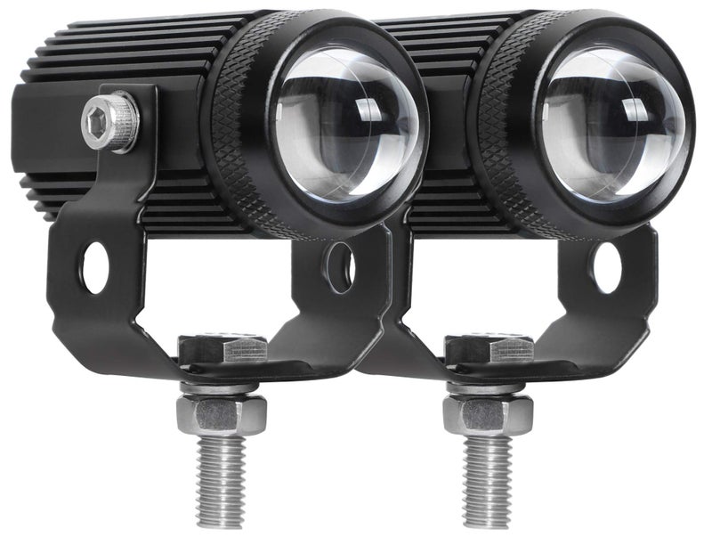 EXZEIT Led Driving Light for Motorcycle, High Low Beam Function 1.3'' Fog Lights Aux Light for Motorcycle e-Bike ATV UTV, 12/24V, 30W, 6000 Lumens 2 pcs (White Light) - Image 1